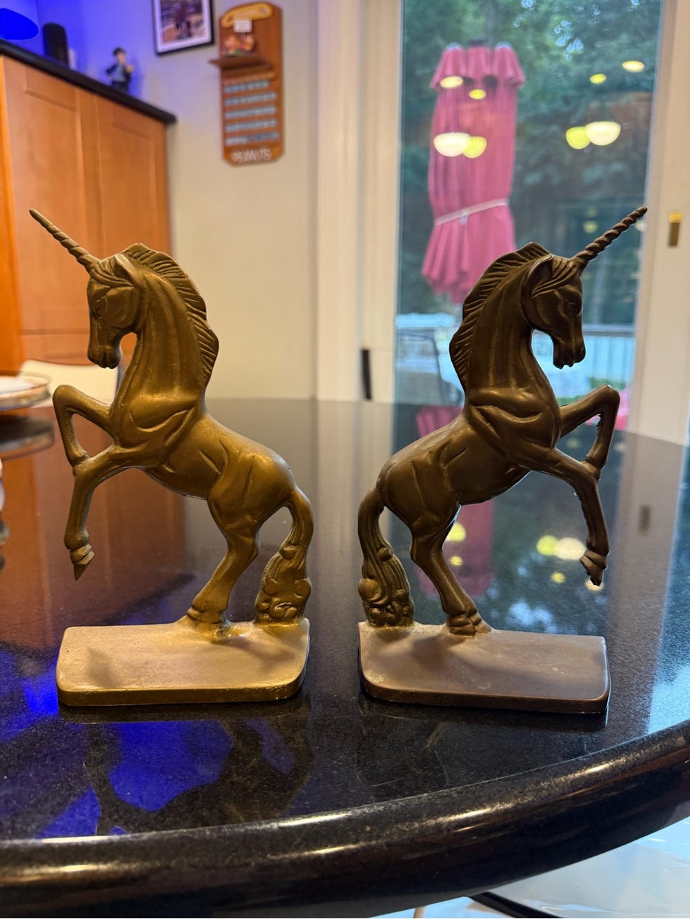 Bronze Unicorn Bookends - Pair